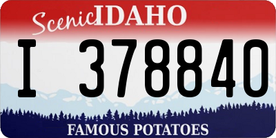 ID license plate I378840
