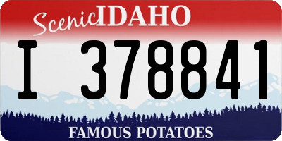ID license plate I378841