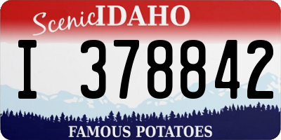 ID license plate I378842