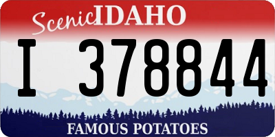 ID license plate I378844