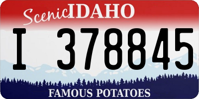 ID license plate I378845