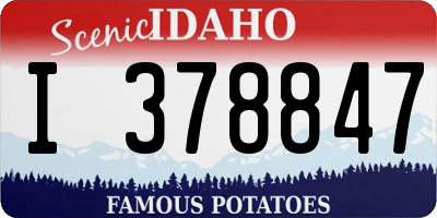 ID license plate I378847
