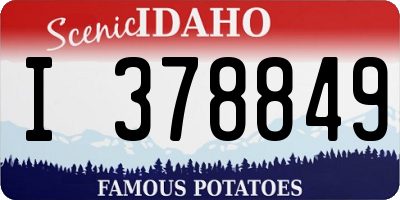 ID license plate I378849