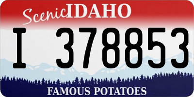 ID license plate I378853