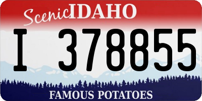 ID license plate I378855