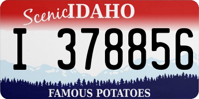 ID license plate I378856