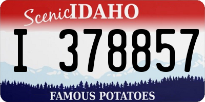 ID license plate I378857