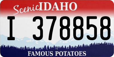 ID license plate I378858