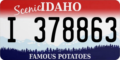 ID license plate I378863