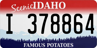 ID license plate I378864