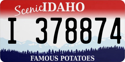 ID license plate I378874
