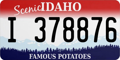 ID license plate I378876