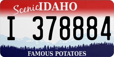 ID license plate I378884