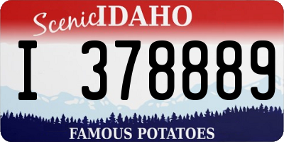 ID license plate I378889