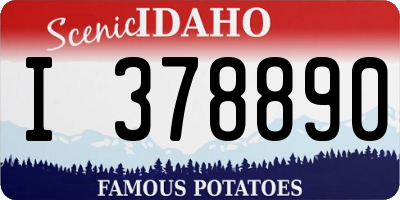 ID license plate I378890