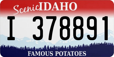ID license plate I378891