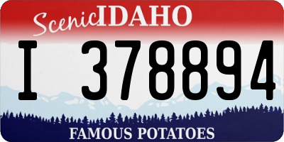 ID license plate I378894