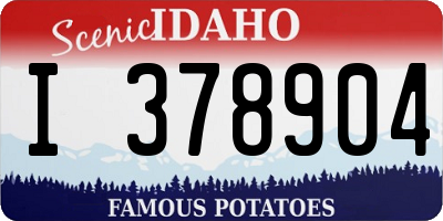 ID license plate I378904