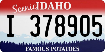 ID license plate I378905