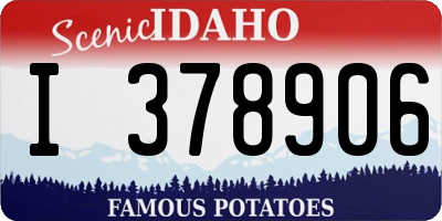 ID license plate I378906