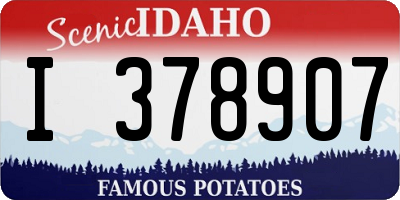 ID license plate I378907