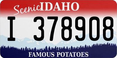 ID license plate I378908