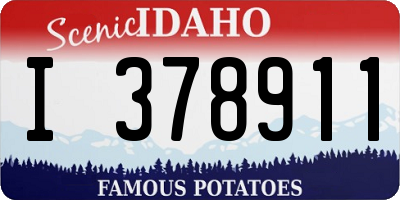 ID license plate I378911