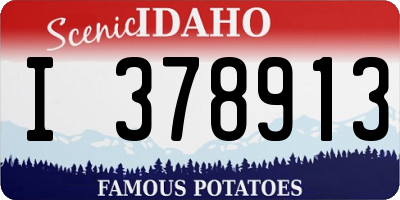 ID license plate I378913
