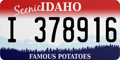 ID license plate I378916