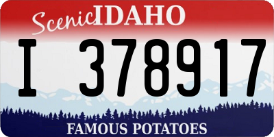 ID license plate I378917