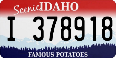 ID license plate I378918