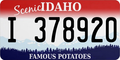 ID license plate I378920