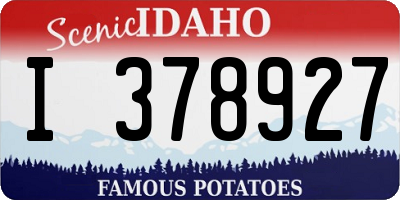 ID license plate I378927