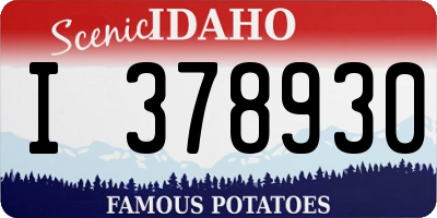 ID license plate I378930