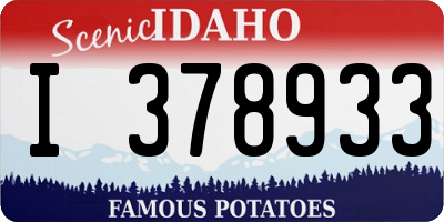 ID license plate I378933