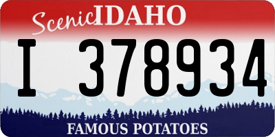 ID license plate I378934