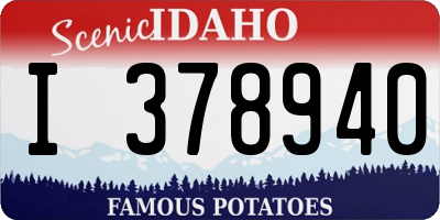 ID license plate I378940