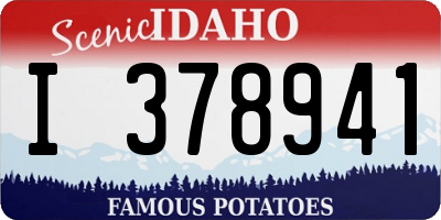 ID license plate I378941