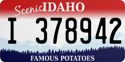 ID license plate I378942