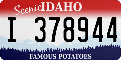 ID license plate I378944