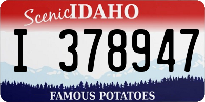 ID license plate I378947