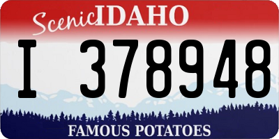 ID license plate I378948