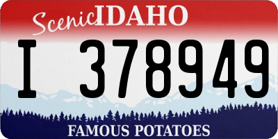 ID license plate I378949