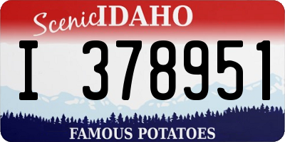 ID license plate I378951