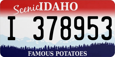 ID license plate I378953