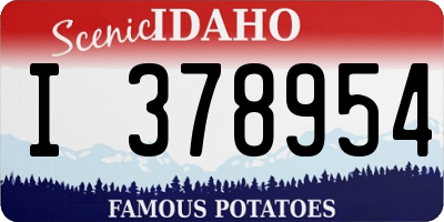 ID license plate I378954