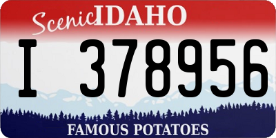 ID license plate I378956