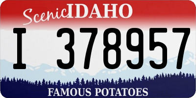 ID license plate I378957