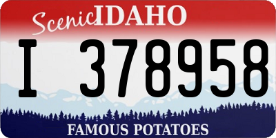 ID license plate I378958