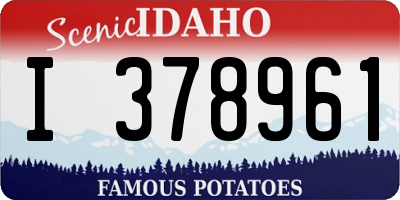 ID license plate I378961